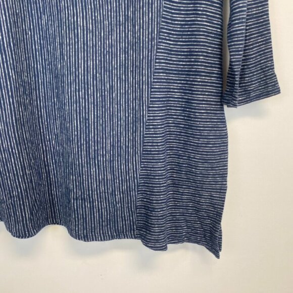 J Jill Hemp Striped Asymmetrical Tunic Top - Picture 7 of 11